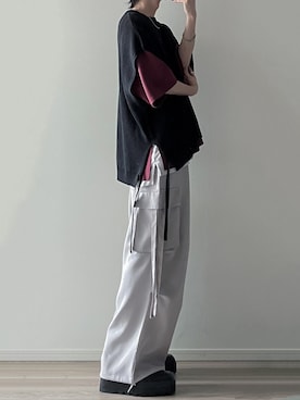 「LILL（リル）のアイテム（ベスト）」を使った、ユウさん（メンズ・182cm）の春コーディネート
