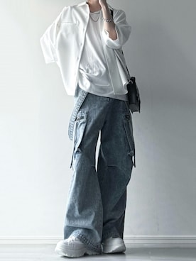 「アイテム（ショルダーバッグ）」を使った、ユウさん（メンズ・182cm）の夏コーディネート