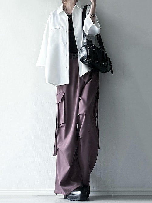 【同梱不可】 cussil シャツ 「cussil/クシル」TRストレッチルーズシルエット トップス