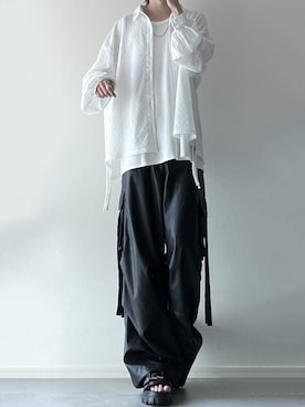 「LILL（リル）のアイテム（パンツ）」を使った、ユウさん（メンズ・182cm）の夏コーディネート