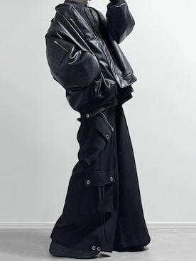 「アイテム（MA-1）」を使った、ユウさん（メンズ・182cm）の秋コーディネート
