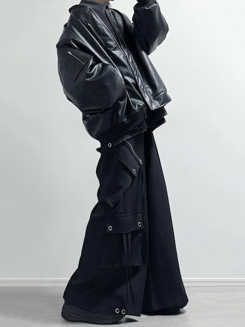 ルーズシルエットメタルジップ ボリュームMA-1ブルゾン（MA-1