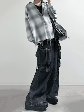 「DEVICE（デバイス）のアイテム（バッグ）」を使った、ユウさん（メンズ・182cm）の春コーディネート