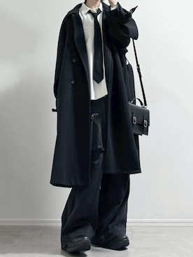 「アイテム（チェスターコート）」を使った、ユウさん（メンズ・182cm）の秋コーディネート