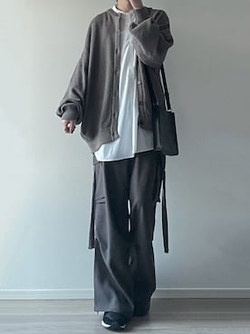 「LILL（リル）のアイテム（カーディガン/ボレロ）」を使った、ユウさん（メンズ・182cm）の春コーディネート