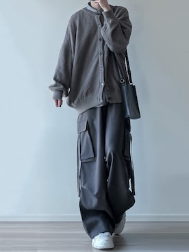 「LILL（リル）のアイテム（カーディガン/ボレロ）」を使った、ユウさん（メンズ・182cm）の春コーディネート