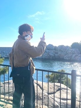 「古着のアイテム（ジャケット/アウター、ブラウン系）」を使った、wear46haさん（メンズ・175cm）の夏コーディネート