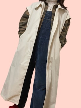 「迷彩」｜「アイテム（その他アウター）」を使った、nozxmさん（レディース・160cm）の春コーディネート
