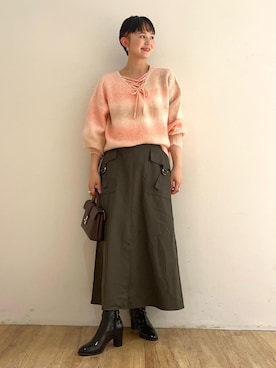 「158cmコーデ」｜「アイテム（ブーツ）」を使った、ARISAさん（レディース・158cm）の秋コーディネート