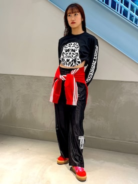「長袖Tシャツ」｜「アイテム（ナイロンジャケット）」を使った、NFさん（レディース・163cm）の春コーディネート