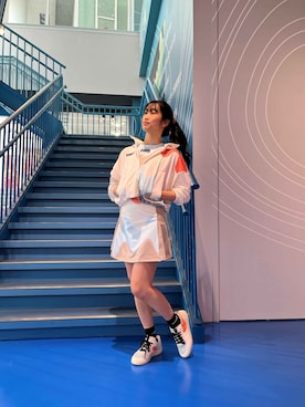 「コラボレーション」｜「アイテム（ジャケット/アウター）」を使った、NFさん（レディース・163cm）の春コーディネート