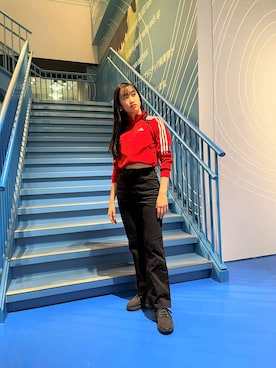 「レディース」｜「アイテム（ジャージ）」を使った、NFさん（レディース・163cm）の冬コーディネート