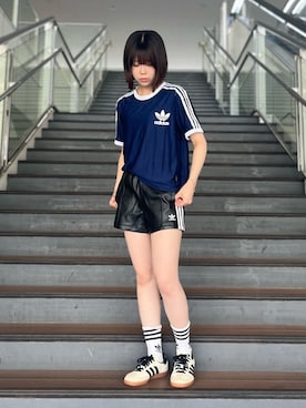 「スリーストライプス」｜SWさん（レディース・157cm）の夏コーディネート