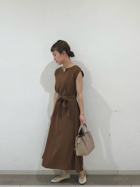 「ドレスシューズ」｜「アイテム（ワンピース）」を使った、Nanami Naganoさん（レディース・158cm）の夏コーディネート