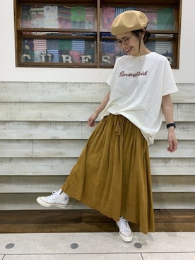 「CUBE SUGAR（キューブシュガー）のアイテム」を使った、SHOP STAFFさん（レディース・160cm）の夏コーディネート