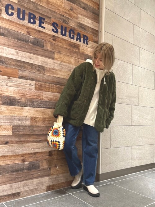 SHOP STAFF（CUBE SUGAR SHOP）｜CUBE SUGARのノーカラージャケットを使ったコーディネート WEAR