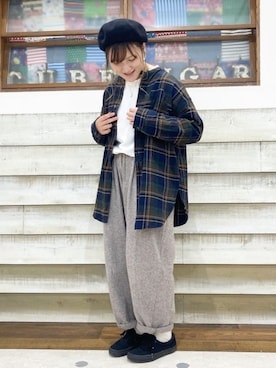 「CUBE SUGAR（キューブシュガー）のアイテム」を使った、SHOP STAFFさん（レディース・160cm）の秋コーディネート