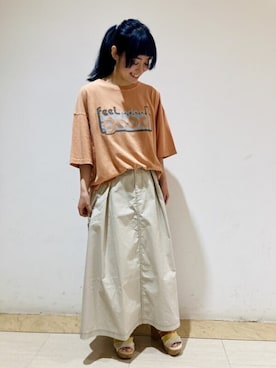 「CUBE SUGAR（キューブシュガー）のアイテム」を使った、SHOP STAFFさん（レディース・160cm）の夏コーディネート