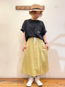「CUBE SUGAR（キューブシュガー）のアイテム」を使った、SHOP STAFFさん（レディース・160cm）の夏コーディネート