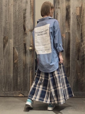 「CUBE SUGAR（キューブシュガー）のアイテム」を使った、SHOP STAFFさん（レディース・160cm）の夏コーディネート