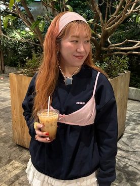 「HUF（ハフ）のアイテム」を使った、non72さん（レディース・157cm）の冬コーディネート