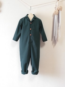 「Handmade（ハンドメイド）のアイテム（オールインワン・サロペット）」を使った、picari さん（キッズ・100cm）の秋コーディネート