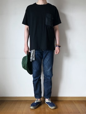 「LAVENHAM（ラベンハム）のアイテム（帽子）」を使った、となりさん（メンズ・179cm）の夏コーディネート
