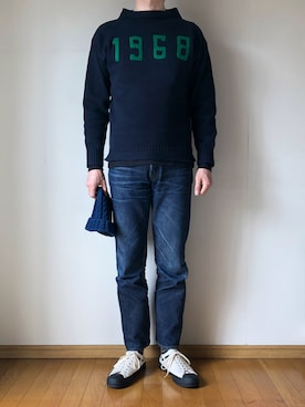 「ワッペン」｜「アイテム（その他）」を使った、となりさん（メンズ・179cm）の秋コーディネート