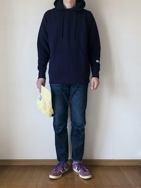 「COOPERS TOWN（クーパーズタウン）のアイテム（帽子）」を使った、となりさん（メンズ・179cm）の秋コーディネート
