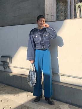 「kbf_ootd」｜「アイテム（デニムジャケット）」を使った、ユリカさん（レディース・163cm）の冬コーディネート
