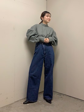 「KBF（ケイビーエフ）のアイテム（シューズ）」を使った、ユリカさん（レディース・163cm）の冬コーディネート