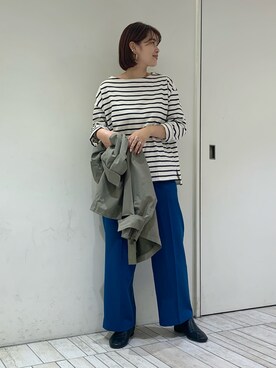 「カーキアウター」｜「アイテム（その他）」を使った、ユリカさん（レディース・163cm）の秋コーディネート