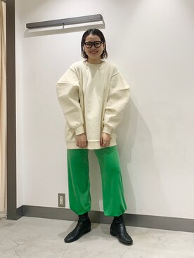 「kbf_ootd」｜「アイテム（スウェット）」を使った、ユリカさん（レディース・163cm）の冬コーディネート