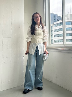 「アイテム（チューブトップ）」を使った、さかもとさん（レディース・155cm）の冬コーディネート