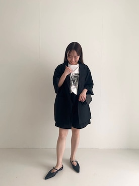 「アイテム（パンプス）」を使った、さかもとさん（レディース・154cm）の夏コーディネート
