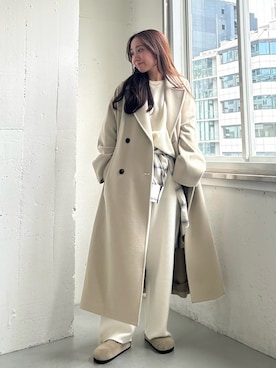 「アイテム（チェスターコート）」を使った、さかもとさん（レディース・155cm）の秋コーディネート