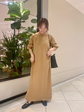 「スウェットワンピース」｜「アイテム（ローファー）」を使った、さかもとさん（レディース・154cm）の夏コーディネート