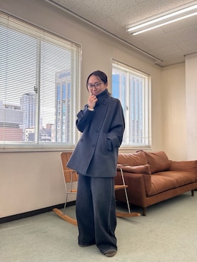 「Pコート」｜さかもとさん（レディース・155cm）の秋コーディネート