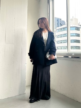 「アイテム（チューブトップ）」を使った、さかもとさん（レディース・155cm）の冬コーディネート