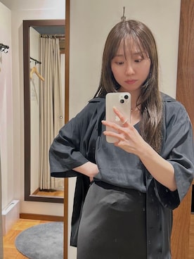 「キュプラシャツ」｜さかもとさん（レディース・154cm）の春コーディネート