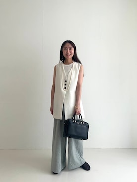 「アイテム（バレエシューズ）」を使った、さかもとさん（レディース・154cm）の夏コーディネート