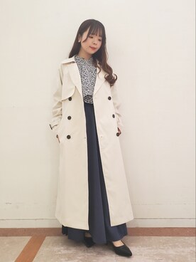 「Te chichi（テチチ）のアイテム（トレンチコート）」を使った、𝚝𝚊𝚖𝚊𝚖𝚒さん（レディース・148cm）の春コーディネート
