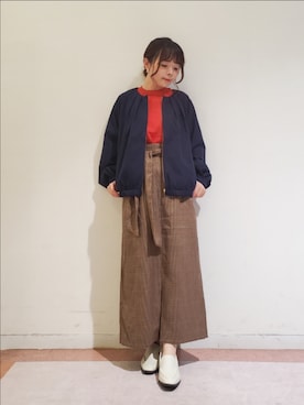 「Te chichi TERRASSE（テチチテラス）のアイテム（ブルゾン）」を使った、𝚝𝚊𝚖𝚊𝚖𝚒さん（レディース・148cm）の秋コーディネート