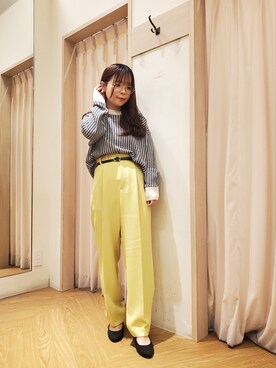 「Te chichi TERRASSE」｜「アイテム（パンツ）」を使った、𝚝𝚊𝚖𝚊𝚖𝚒さん（レディース・148cm）の春コーディネート