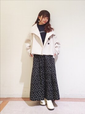「Lugnoncure（ルノンキュール）のアイテム（その他アウター）」を使った、𝚝𝚊𝚖𝚊𝚖𝚒さん（レディース・148cm）の秋コーディネート
