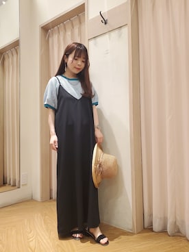 「Te chichi TERRASSE（テチチテラス）のアイテム（帽子）」を使った、𝚝𝚊𝚖𝚊𝚖𝚒さん（レディース・148cm）の春コーディネート