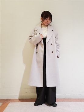 「コート」｜「アイテム（サロペット/オーバーオール）」を使った、𝚝𝚊𝚖𝚊𝚖𝚒さん（レディース・148cm）の冬コーディネート