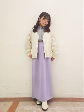 「Te chichi TERRASSE（テチチテラス）のアイテム（ブルゾン）」を使った、𝚝𝚊𝚖𝚊𝚖𝚒さん（レディース・148cm）の春コーディネート