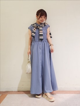 「Te chichi TERRASSE（テチチテラス）のアイテム（ワンピース/ドレス）」を使った、𝚝𝚊𝚖𝚊𝚖𝚒さん（レディース・148cm）の夏コーディネート