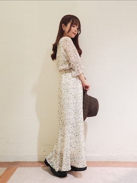 「Te chichi TERRASSE（テチチテラス）のアイテム（帽子）」を使った、𝚝𝚊𝚖𝚊𝚖𝚒さん（レディース・148cm）の春コーディネート